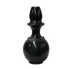 Chinese Ware Black Blue Glaze Ceramic Jar Vase Display Art cs5666 picture