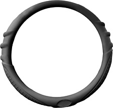 Silicone Massaging Grip Steering Wheel Cover - Universal Fit - Black picture