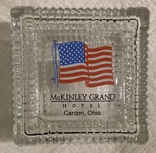 *VINTAGE* McKinley Grand Hotel Canton, OH - Glass Trinket Box w/Lid 3.75” (90’s) picture