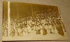Real Photo Postcard - I think a crowd at Fenway for HS Football (hooded gal?) picture