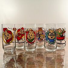 6 Alvin And The Chipmunks & The Chipettes 1985 Libbey Drinking Glasses picture