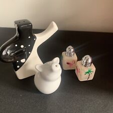 Salt and Pepper Shakers Vintage 4 Items (Pig, Man, Flamingo) picture