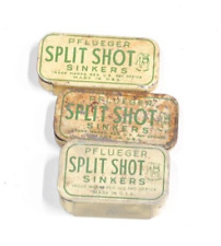 3 Vintage Pflueger Fishing Split Shot Sinker Advertising Tins picture