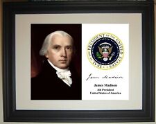 James Madison Presidential Seal 4th President Autograph Framed Photo Picture picture