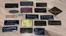 Huge Lot Of 18 Antique Phonograph Nameplate Tiles RARE MINT Condition Original picture