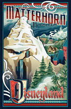 Fantasyland Matterhorn Bobsleds Disneyland Ride Attraction 11x17 Poster Print picture