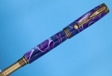 Jr. George Rollerball Pen in Antique Brass with Purple Rain Barrel picture