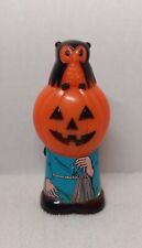 Vtg Creative Creations Inc Flashlight Owl JOL Pumpkin Witch Broom Halloween HTF picture
