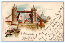 England Postcard The Pool of London Tower Bridge 1905 Tuck Art Antique picture