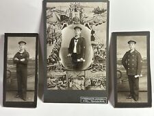 3 Portraits SMS Germany Male Sailor Machinist SMS Deutschland 1904-1920 V* picture