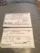 Sons of Temperance Treasurer Checks 1840s and 1850s picture
