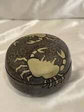 Ken Jensen Signed Crab Design Art Pottery Trinket Box 04 picture