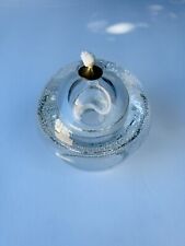 Vintage Poland Art Glass Oil Lamp Paperweight Weed Pot Orb Controlled Bubbles picture