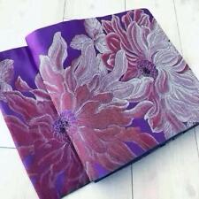Japanese Antique Kyoto Bag Obi Large Flower Pattern Pure Silk Reversible 34 picture