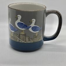 Otigari Coffee Mug  With 5 Sea Birds Standing On The Dock Dark Gray VINTAGE picture