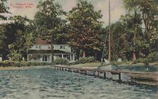 c1909 Fremont Lake House Newaygo County Michigan Sailboat Dock Vintage Postcard picture