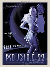 “Visit PSO J318.5-22” Outer Space Exploration Retro Travel Poster - 18x24 picture