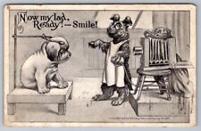 Humor Postcard Fancy Dog Photographer Puppy Getting Picture Taken F&H LEVY NY picture