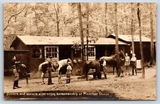 Peconic Long Island NY RPPC Boys Seniors Horsemanship Saddle Barn Postcard I1 picture