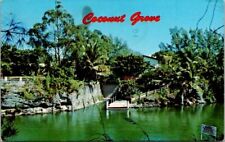 Beautiful homes line waterway in Coconut Grove, Miami Florida postcard   picture