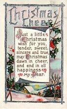 Vintage Postcard 1910's Christmas Cheer Just A Little Wish For You Greetings picture