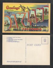 1950s GREETINGS FROM OAKLAND CALIFORNIA LARGE LETTER POSTCARD picture