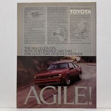1984 Toyota Celica GTS Print Ad Agile Advertisement Car Art Vintage 80s picture