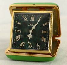 Seth Thomas Vintage Travel Alarm Clock Rare Green W/White Hands Mechanical picture