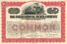 International Nickel Co. - 1900's dated Stock Certificate - General Stocks picture