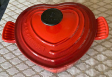 LE CREUSET Heart Shaped Cocotte Enamel Cast Iron Dutch Oven 2L Cerise Red #2 picture