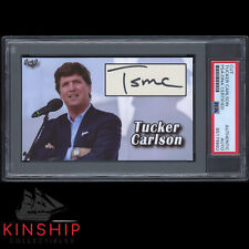 Tucker Carlson signed 3x5 Custom Card Cut PSA DNA Slab Trump Fox News Auto C2810 picture