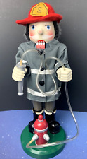 Firefighter Nutcracker Gray Jacket Fire Hydrant Hose 12