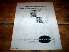 DIZZY GILLESPIE / ROY ELDRIDGE ( MARTIN INSTRUMENTS ) 1956 Vintage PROMO Ad NM- picture