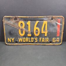 1964 New York World's Fair License Plate 64 w/ 65 Reg NY Tag 8164 Expired 1965 picture
