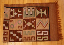 Wool Blanket Geometric Camp Brand Ranch Vtg 64x45 Woven Antique Southwest Tribal picture