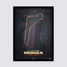 LtdEd 100 Monza Circuit Gold Embossed Track Evolution Poster Temple of Speed F1 picture