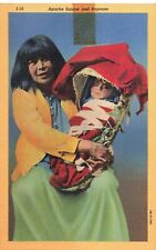 Tucson AZ Arizona, Apache Indian Squaw & Papoose, Vintage Postcard picture