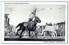 1944 Roy Matthews In Brahma Calf Roping Contest Rodeo Odessa Texas TX Postcard picture