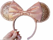 Disney Parks Briar Rose Gold 2020 Redesigned Minnie Mouse Ears Headband Bow Hat picture
