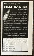 1939 Billy Baxter Carbonated Drinks Print Ad Sarsaparilla Quinine Club Ginger  picture