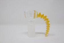 14mm Yellow Colored Glass Honeycomb Horn Bowl Piece picture