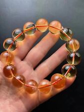 15mm Natural Citrine Quartz Yellow Crystal Round Bead Stretch Bracelet A AAAA picture