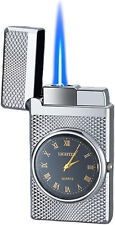 Luxury Butane Wind-Proof Jet Torch Lighter w/ Quartz Watch Smoking Metal Lighter picture