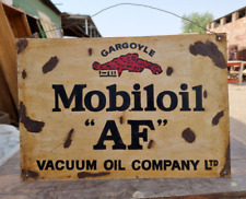 Vintage Old Antique Rare Gargoyle Mobil Oil AF Adv. Tin Sign Board , Collectible picture