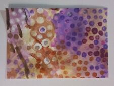 ACEO Dots Aboriginal Signed Metallic Art Pink Purple Pattern Rose Gold Copper  picture