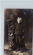 RPPC Postcard Studio Portrait of Young Boy Child & Faux Tree c.1904-1918   12717 picture