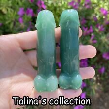 Natural Penis Aventurine QuartzCrystal HandCarved Dick Testicle reikiHealing 1pc picture