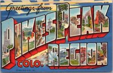 1942 PIKES PEAK REGION, Colorado Large Letter Postcard Sanborn Linen picture