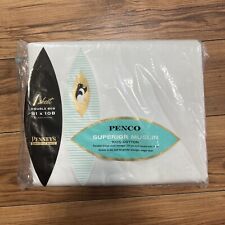Vintage Penco Superior Muslin 100% Cotton Double Bed  Penney's Bed Sheet 81x108 picture