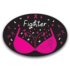 Fighter Breast Cancer Awareness Magnet Decal, 4x6 Inches, Automotive Magnet picture